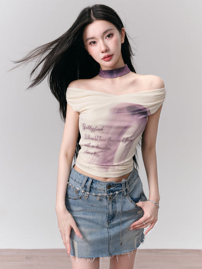 Cool Style Off-shoulder Slim Fit Cutsew