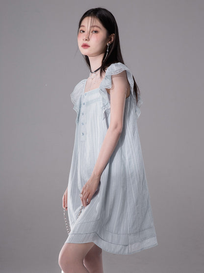 Flying Sleeves Ribbon A-Line Dress