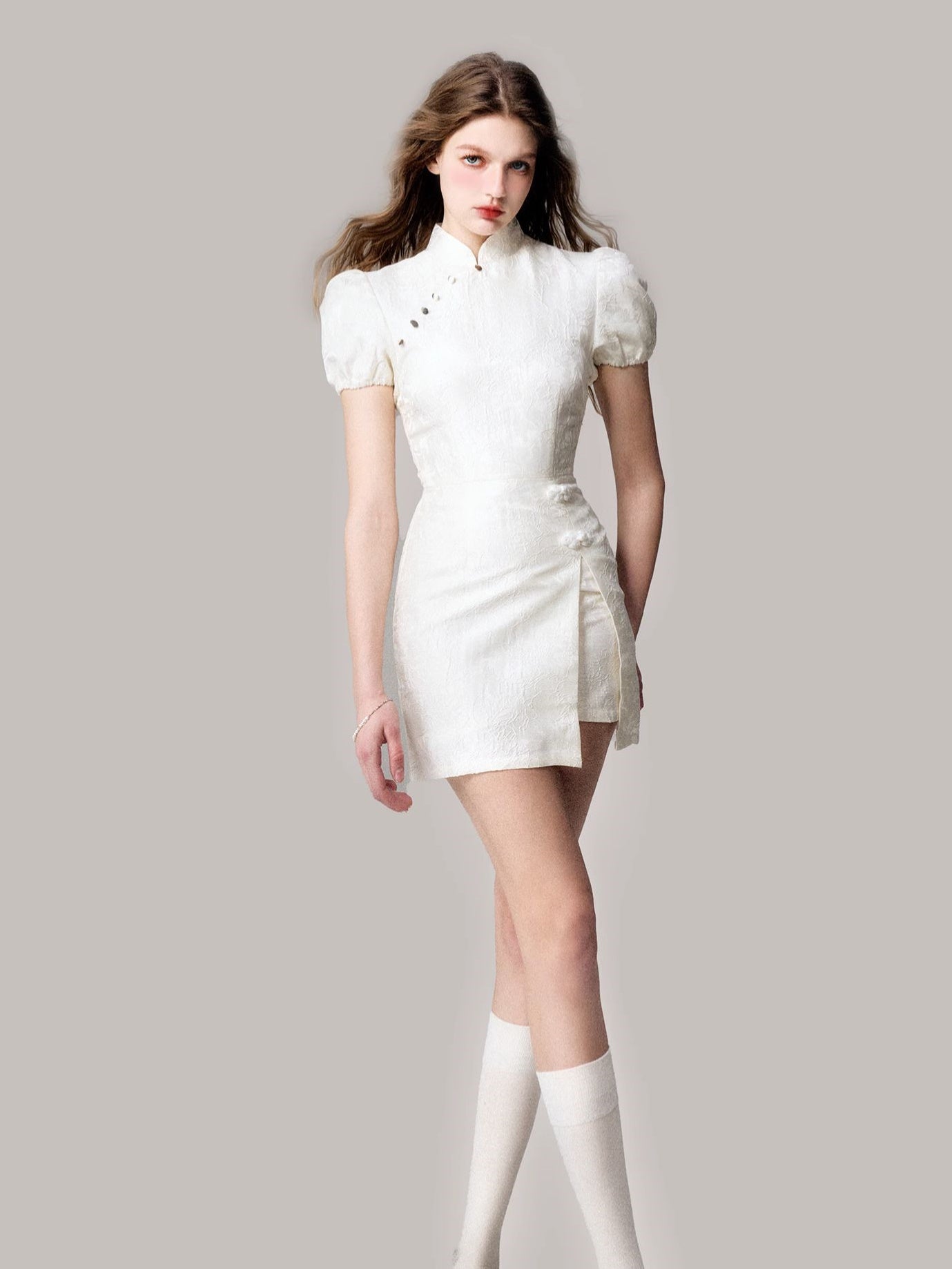 Chinese Style Three-dimensional Jacquard Slim Dress