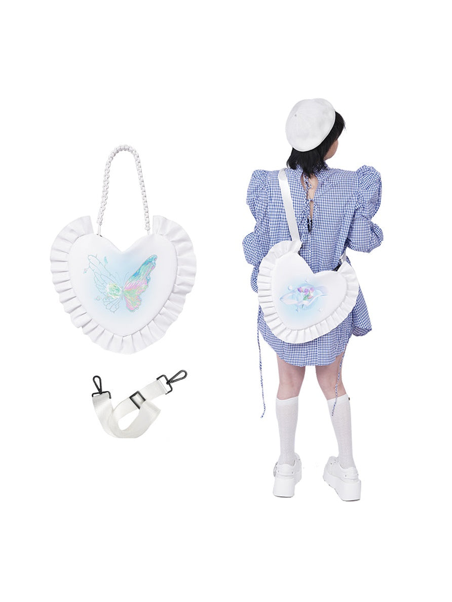 Frill Stitch Heart Armpit Bag