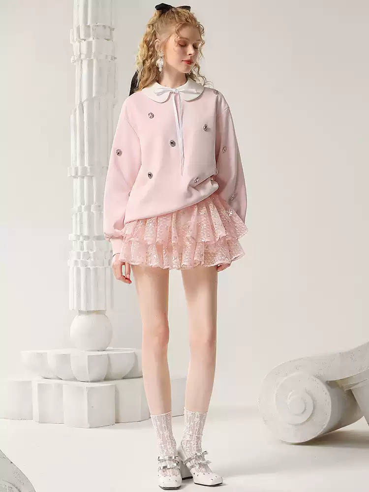 Tiered Tulle Ciffon Glitter Sheer Sweet Mini-Skirt