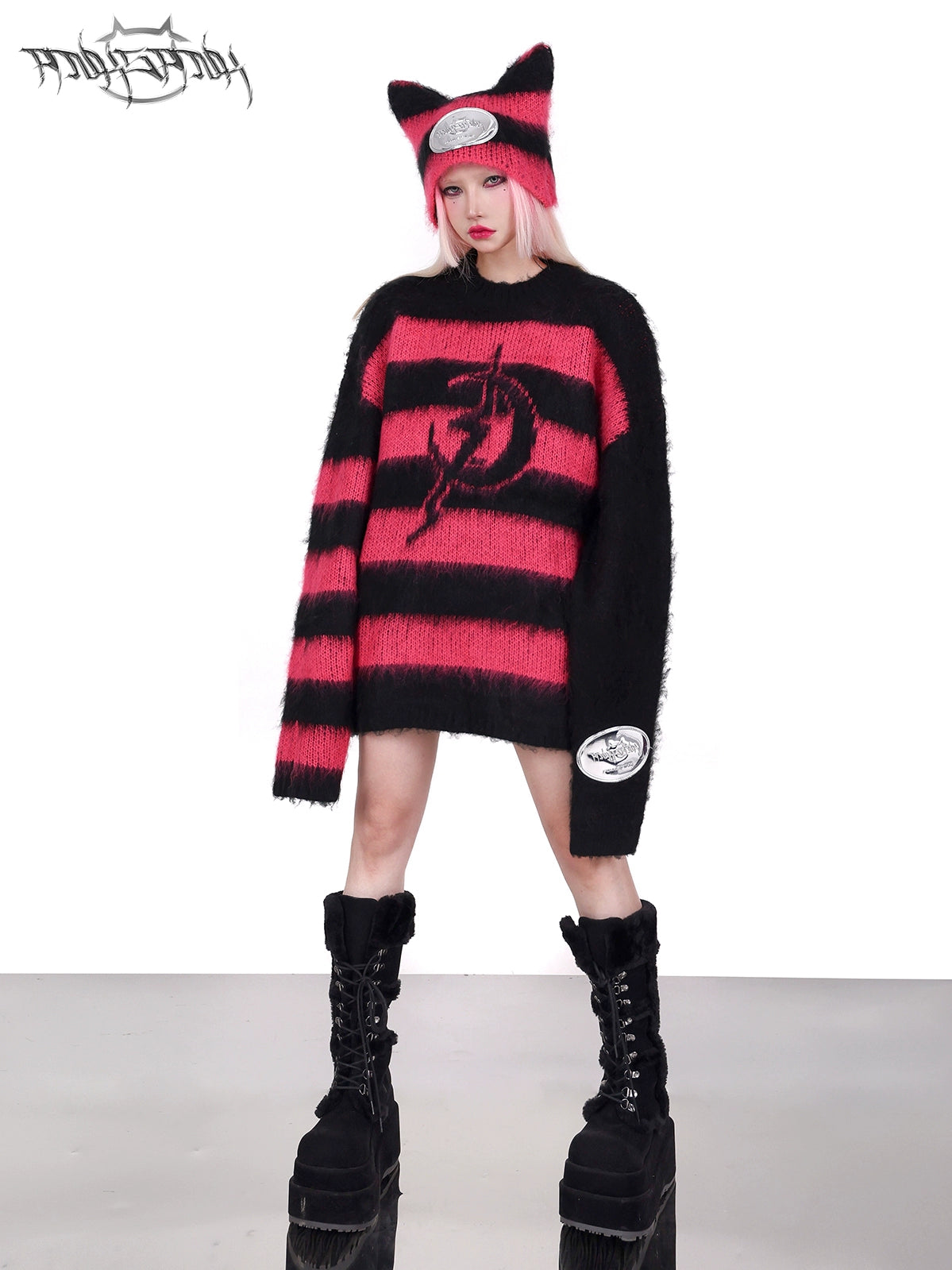 Impact Border Rock Punk Loose Sweater