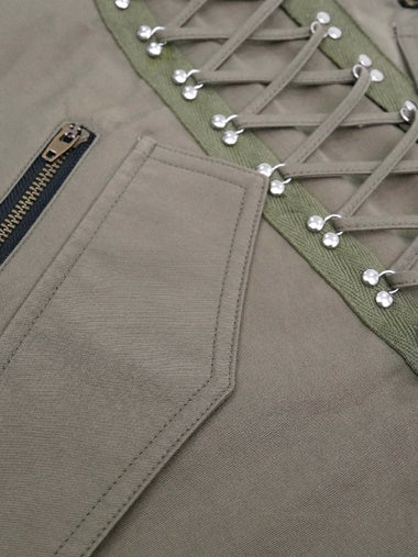 Tooling Lace-up Short Skirt