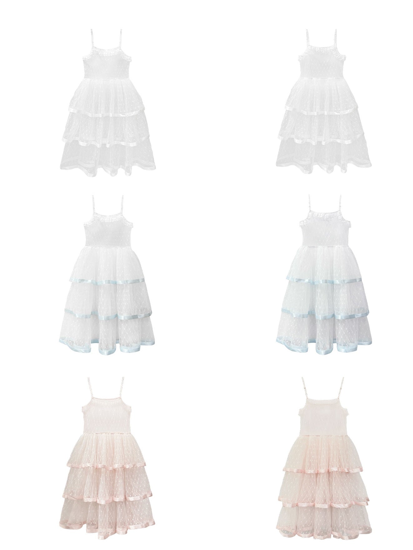 Lace Ribbon Mesh Suspender Cake Dress