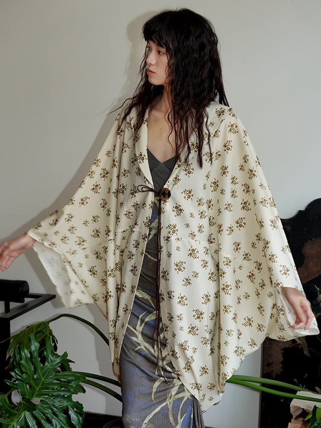 Niche Floral Print Loose Suncreen Cardigan