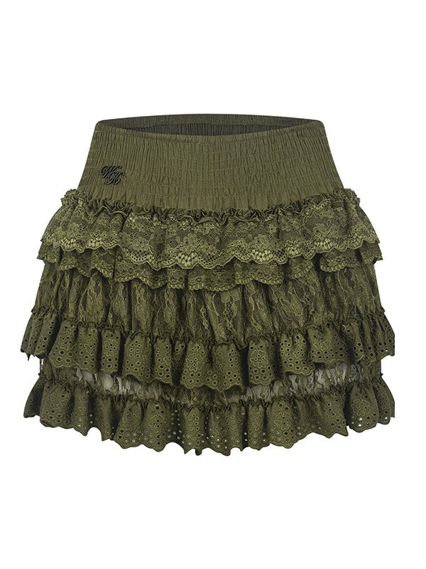 Lace Puffy Short Cake Jupe