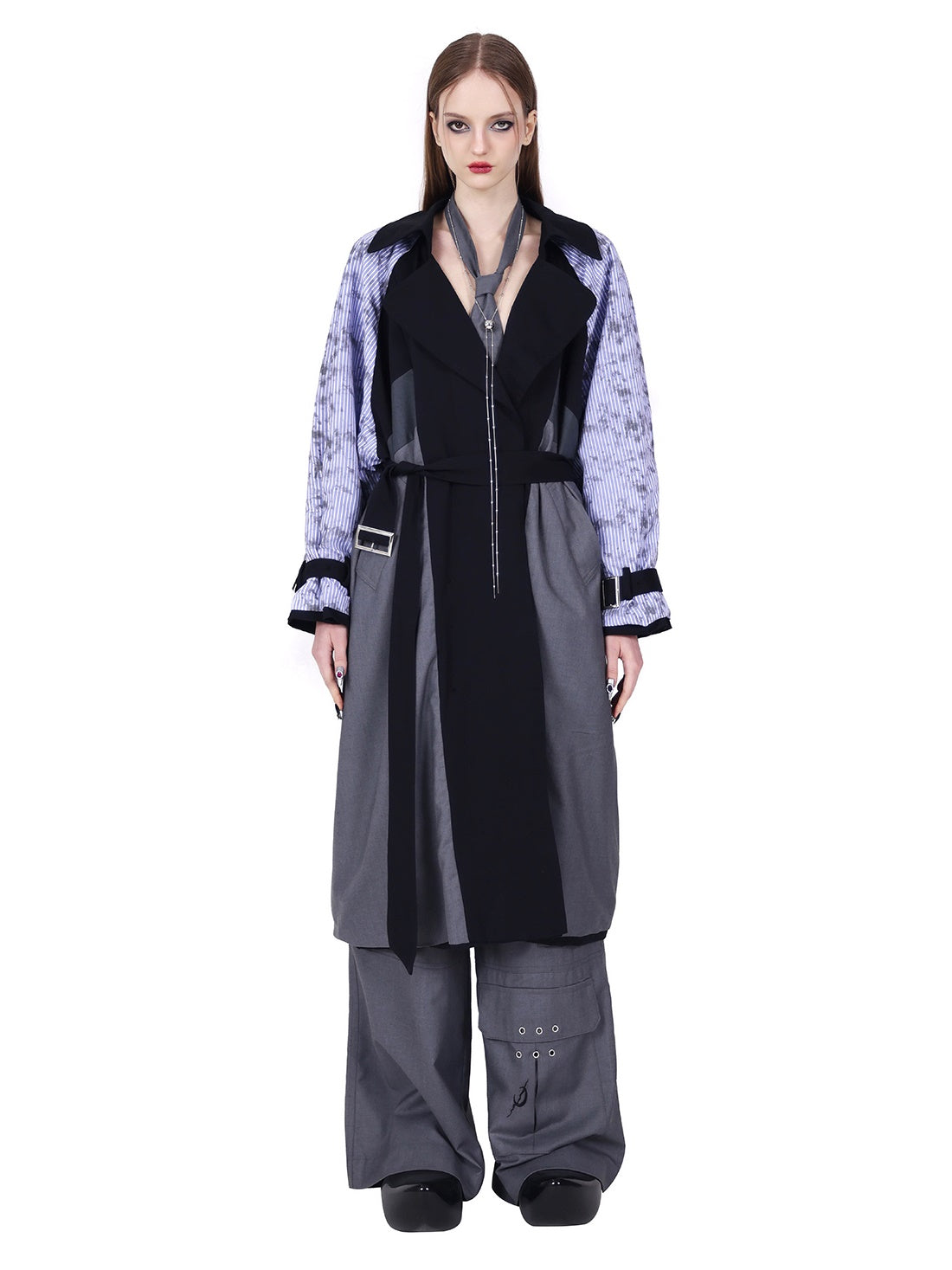 Reversible Splicing Loose Strap Coat