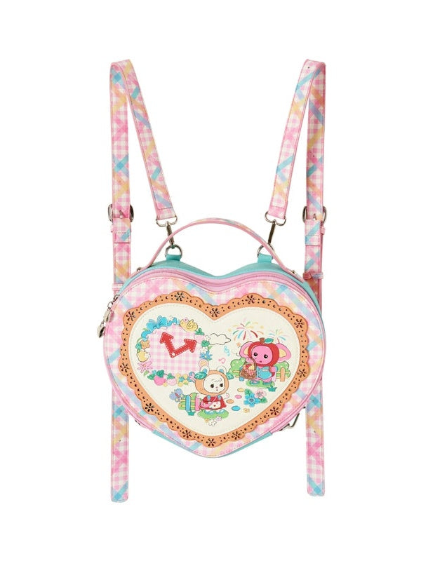 Liebe Lace Illustration PU -Rucksack