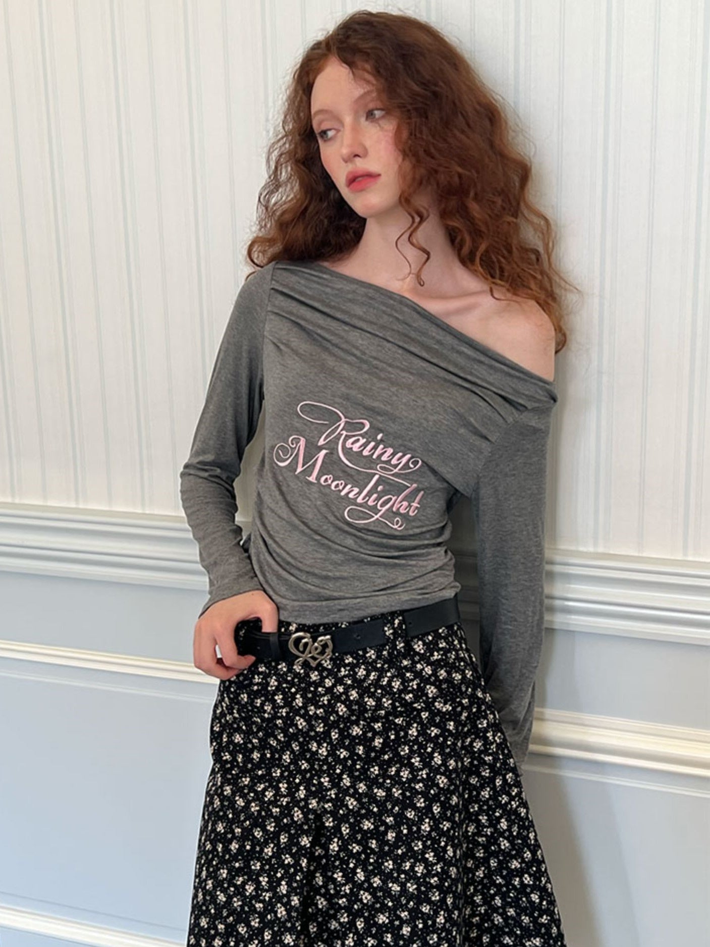 Off-Shoulder Elastic Bottoming Shirt