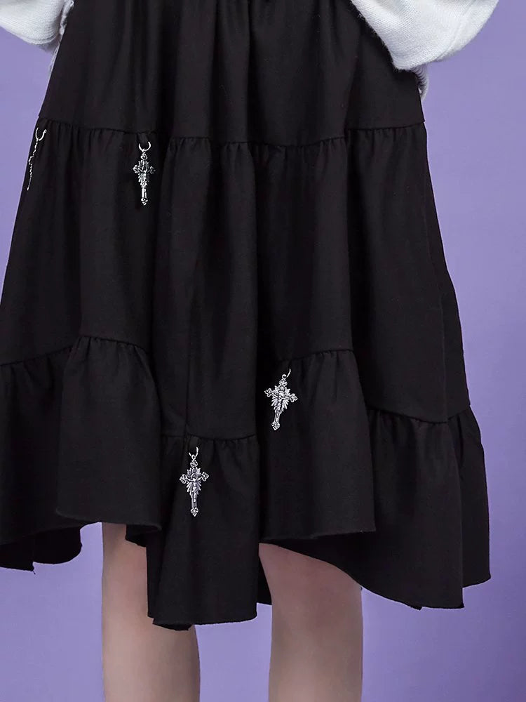 A-line Irregular Gather Skirt