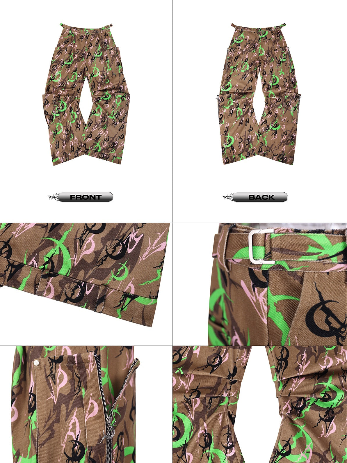 Camouflage Three-dimensional Pocket Baggy Pants