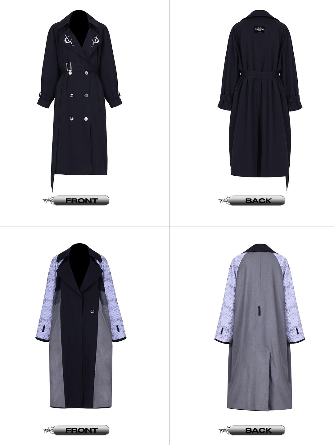 Reversible Splicing Loose Strap Coat