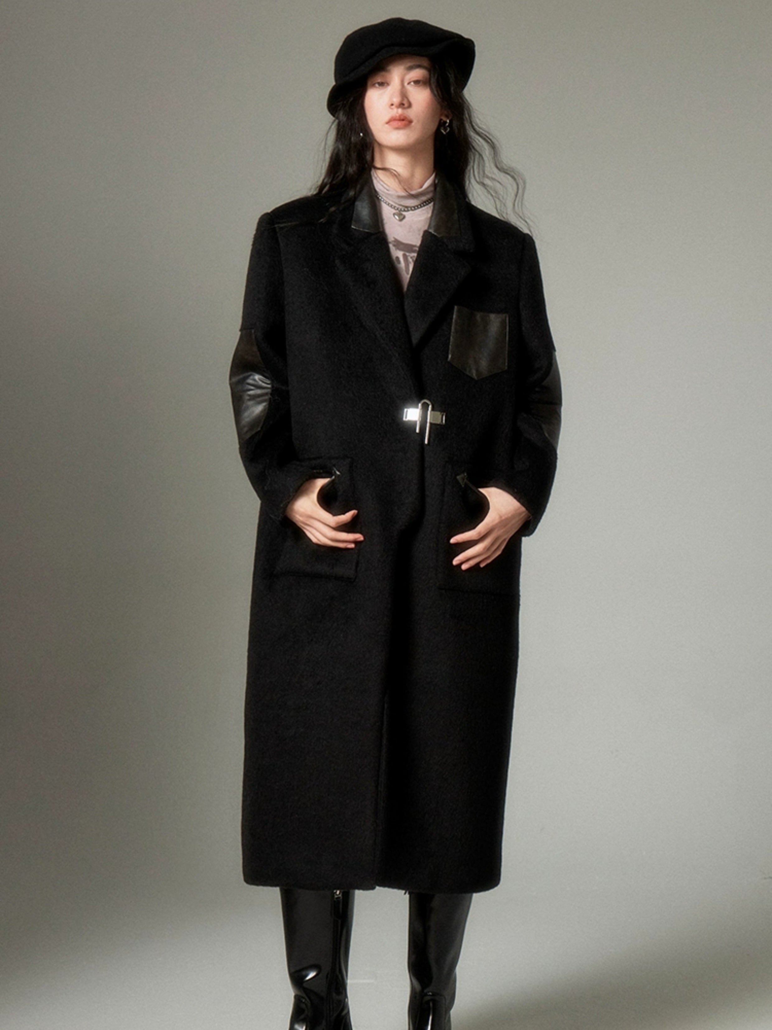 Leather Stitch Chester Coat