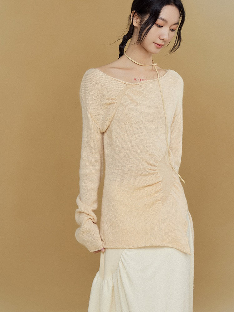 Jacquard Boat Neck Sweater