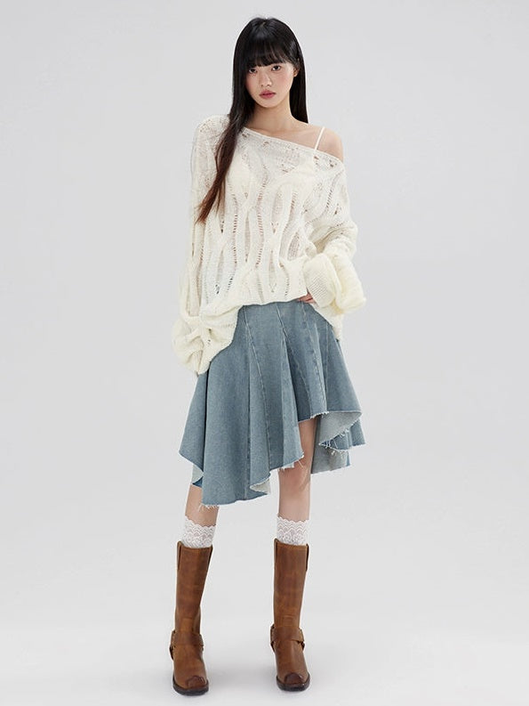 Irregular Hem Circular Skirt