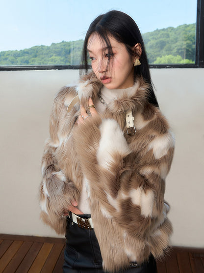 Eco Friendly Marble Fur Coat