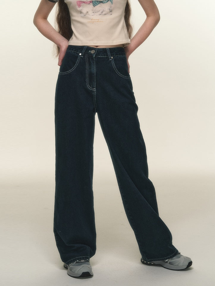 Straight Loose Denim Pants