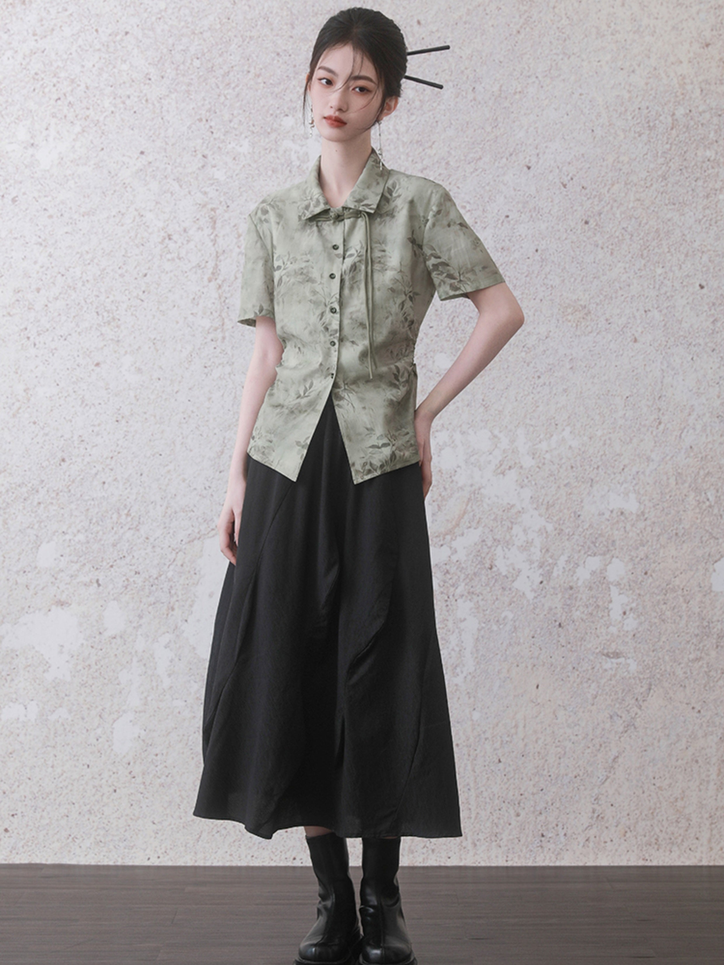 Irregular Wave A-line Skirt