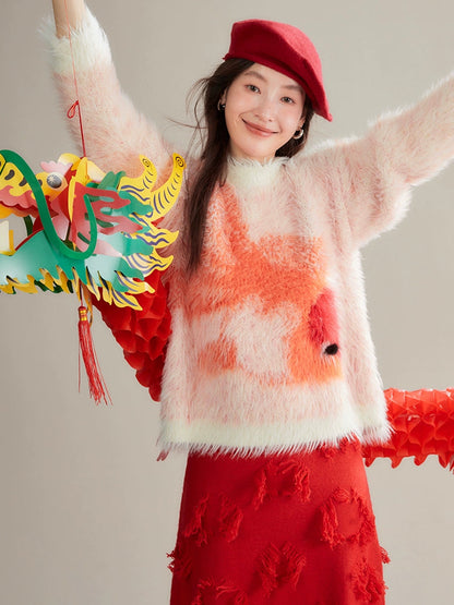 Goldfish Imitation Fur Loose Sweater