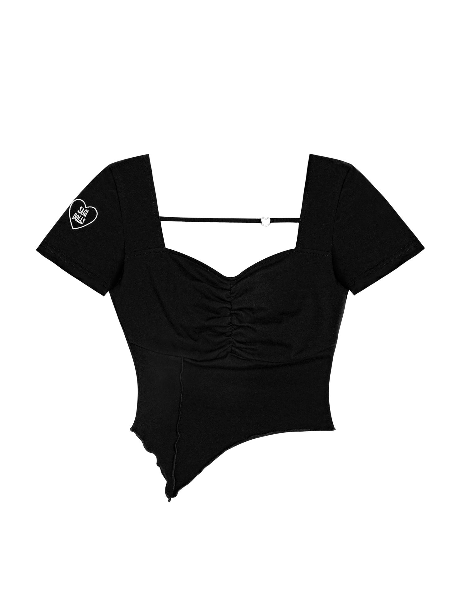 Love Embroidery Strap Short T-shirt