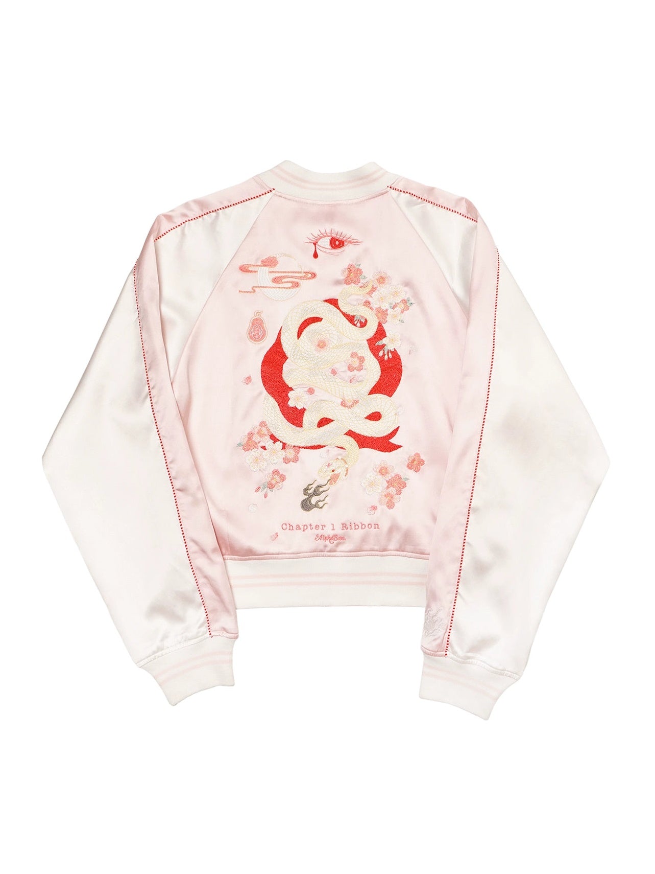 Embroidery Cherry Blossom Satin Jacket