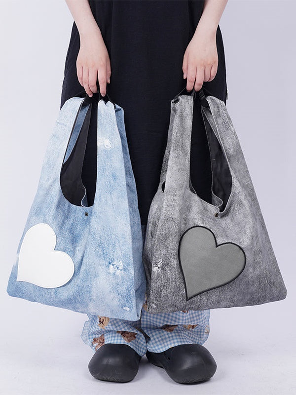 Heart Patch Shopping Bag