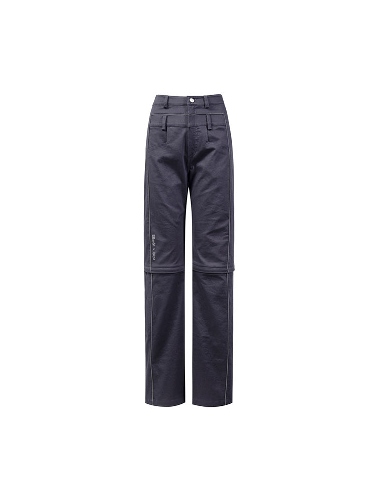 Strait Casual Knee-Zip Sporty Pants