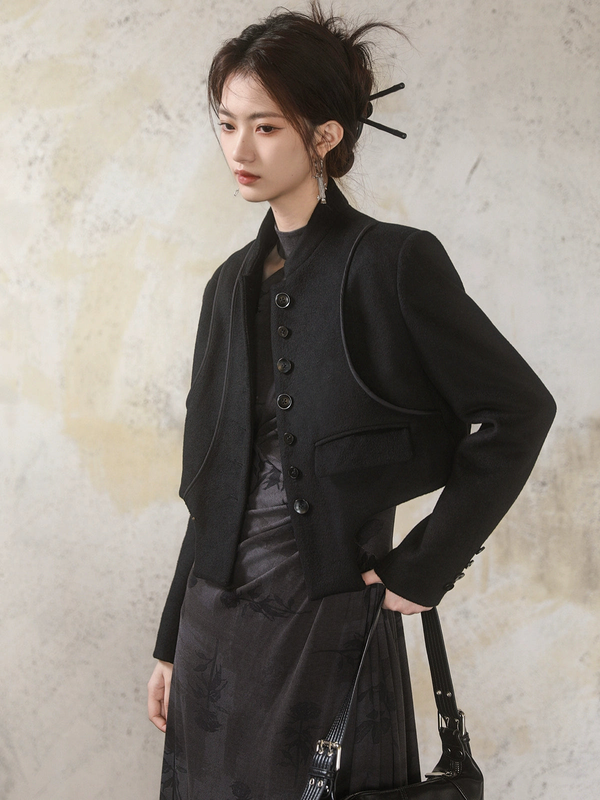 Chinese Style Woolen Short Jacket