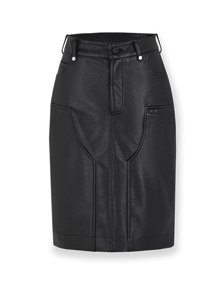 Stretch Matte Leather Skirt