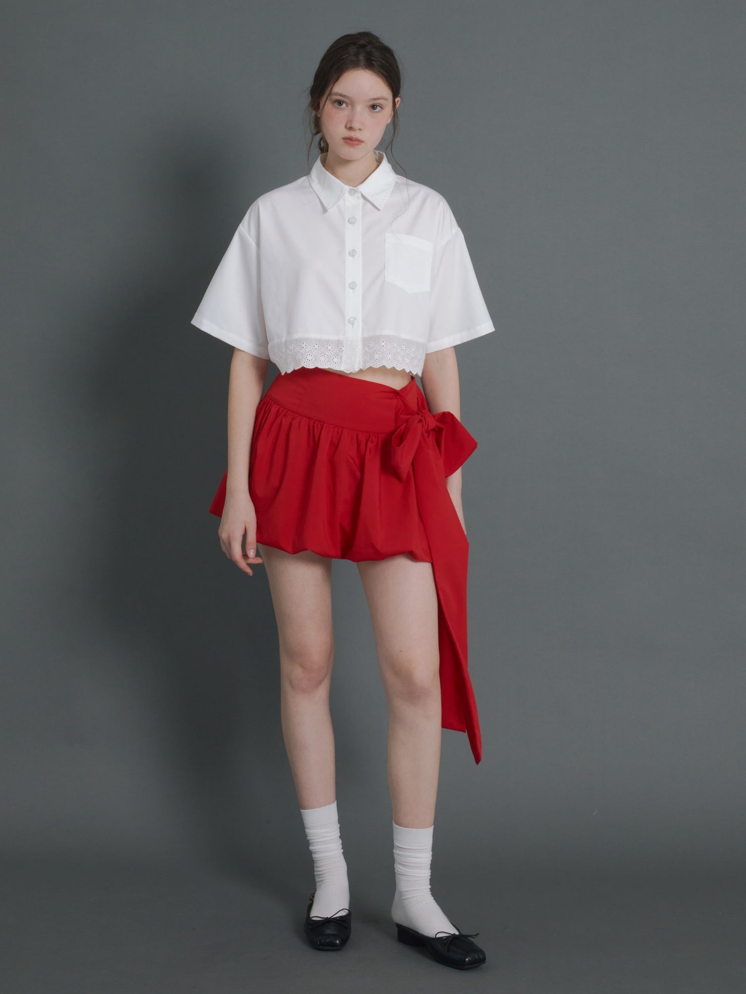 Big Ribbon Bud Short Skirt