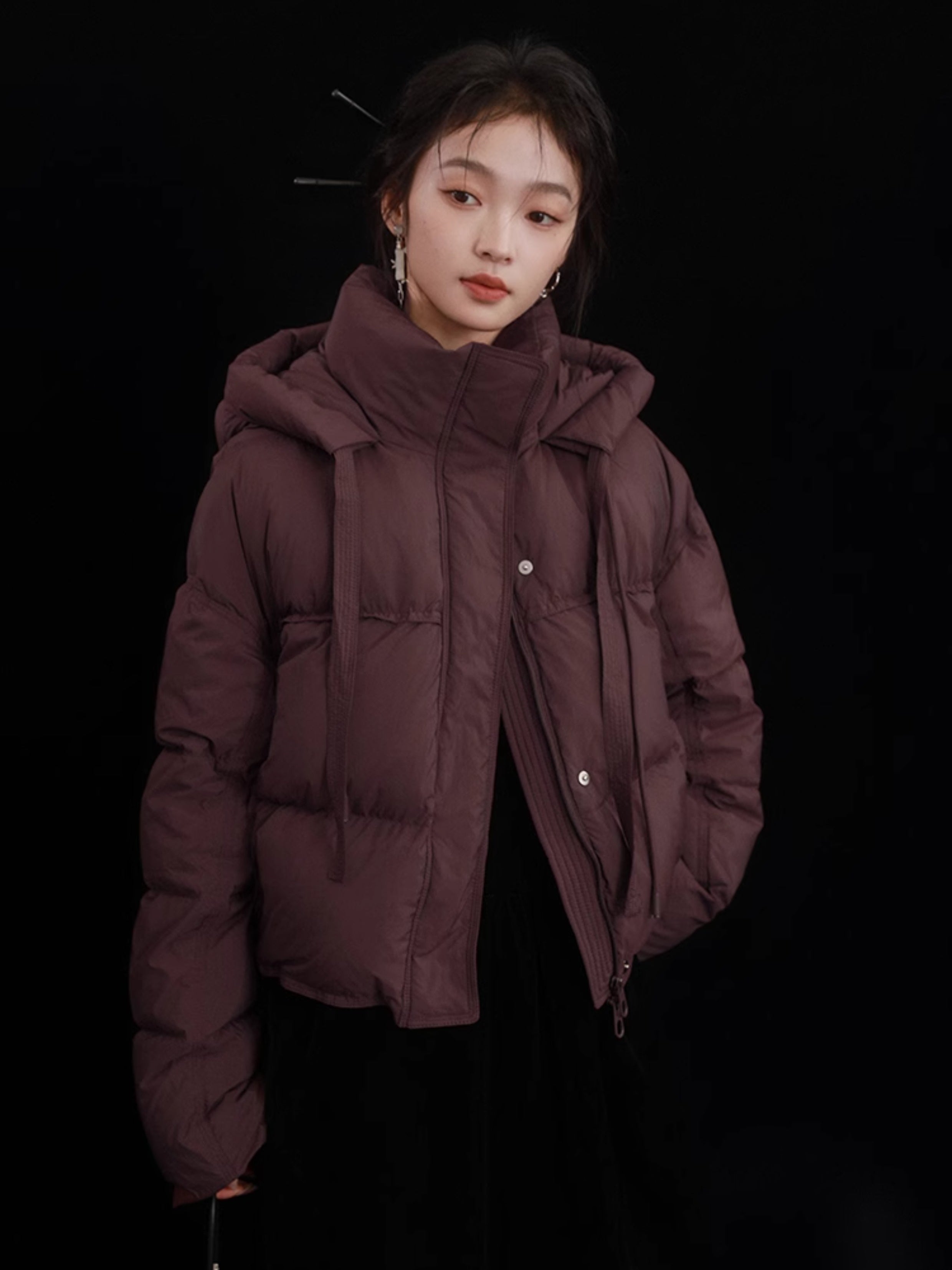 Hooded Loose Short Down Jacket