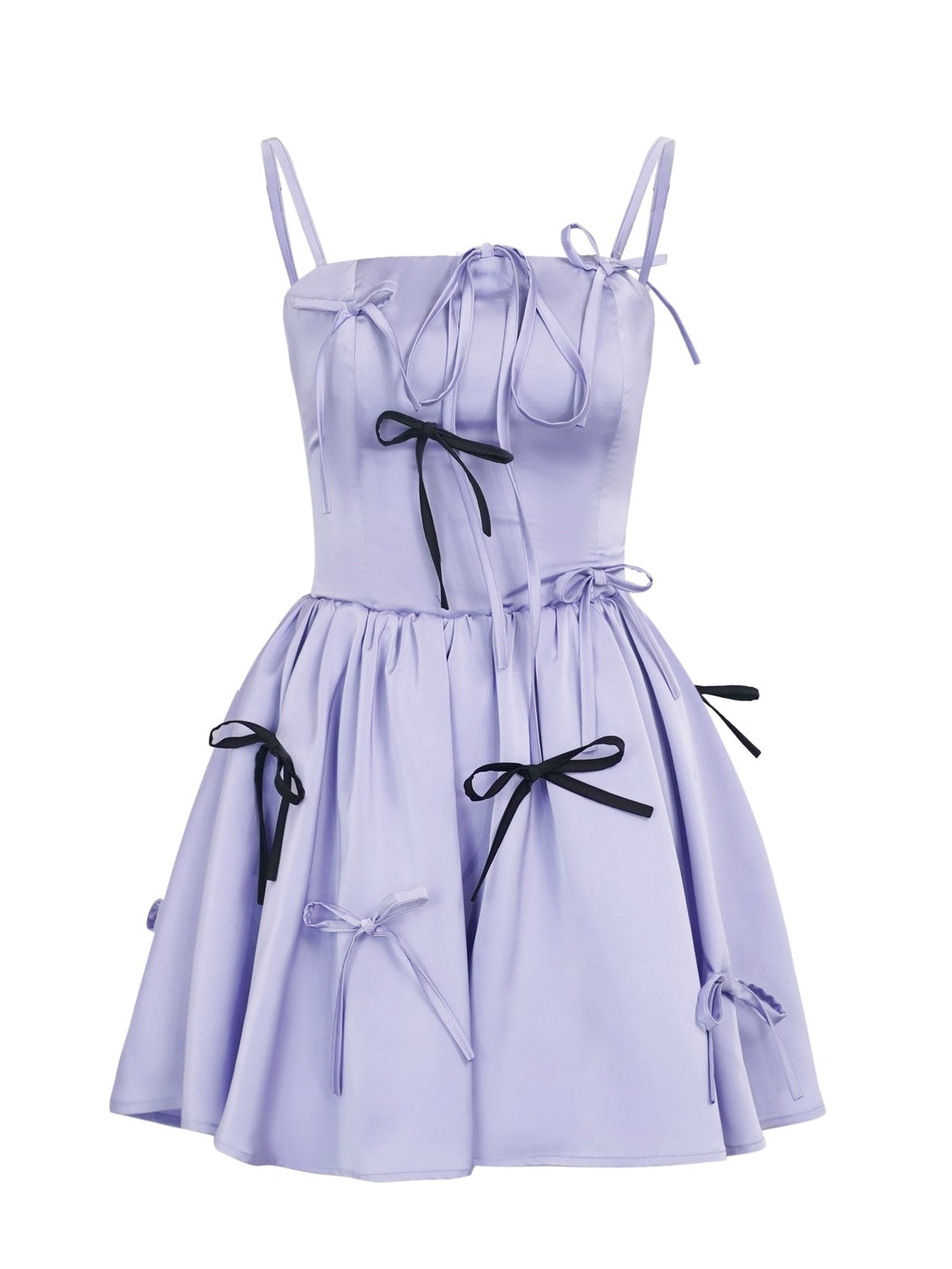 Bow Romantic Suspender Gather Dress