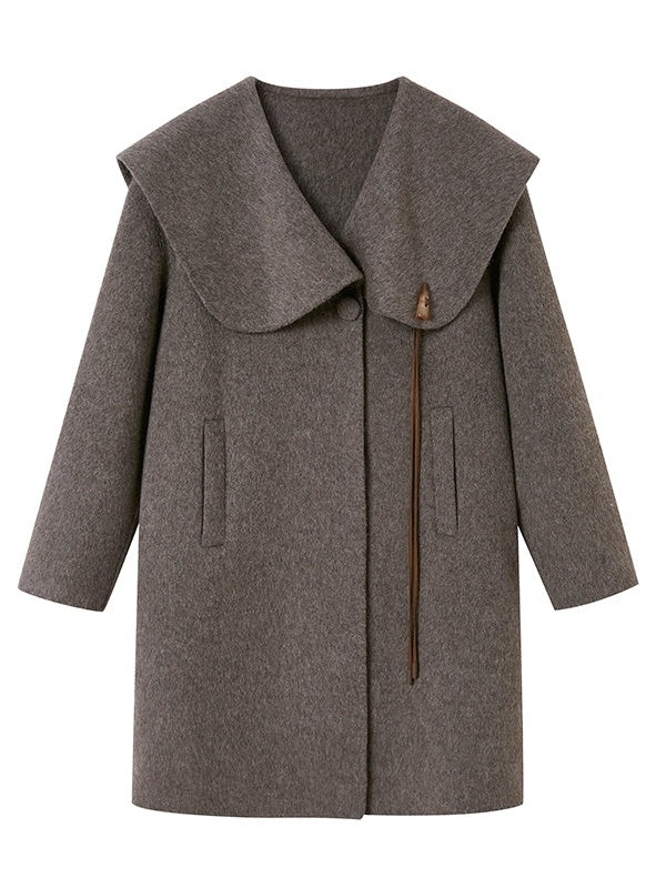 Large Lapel Horn Button Coat