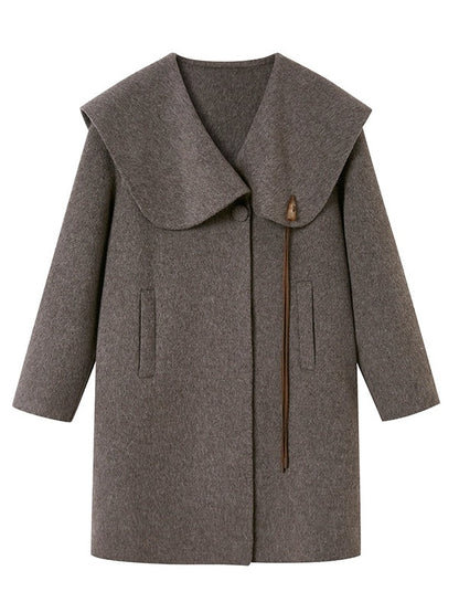 Large Lapel Horn Button Coat