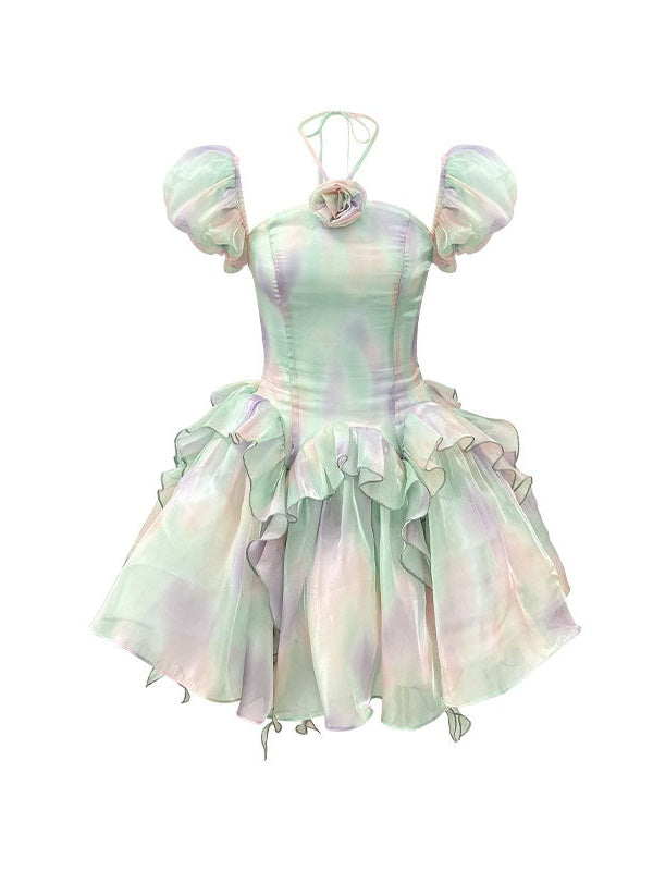 Symphony Bud Short-sleeved Square Collar Princess Dress – ARCANA ARCHIVE