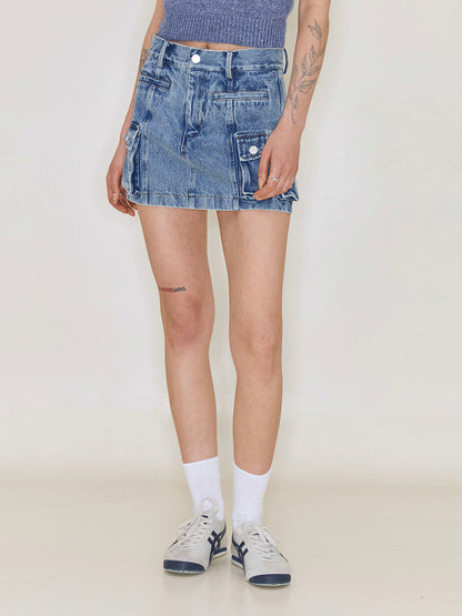 Retro Denim A-LINE SKIRT