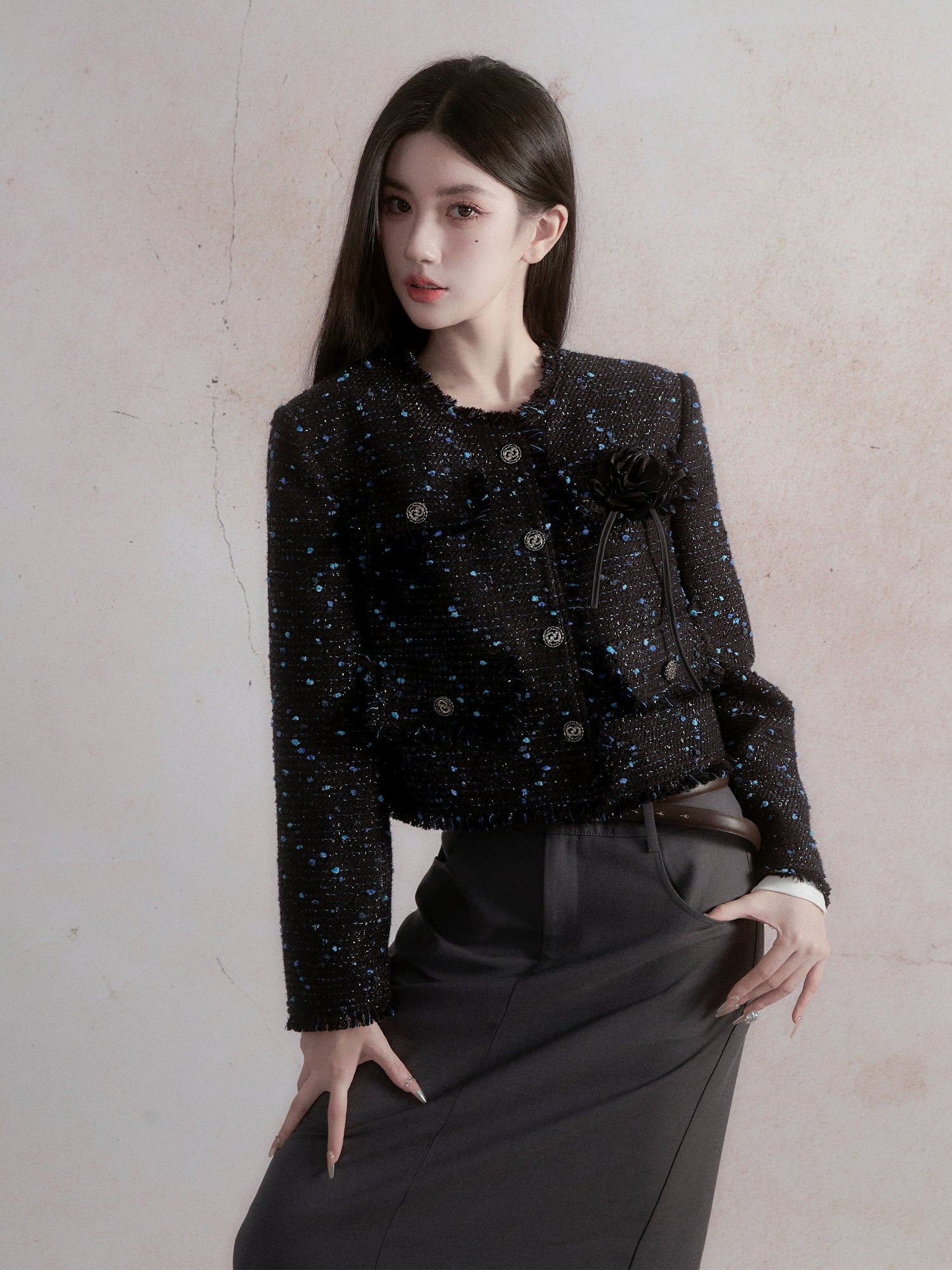 Starry Classic Tweed Jacket ＆ Pleat Skirt