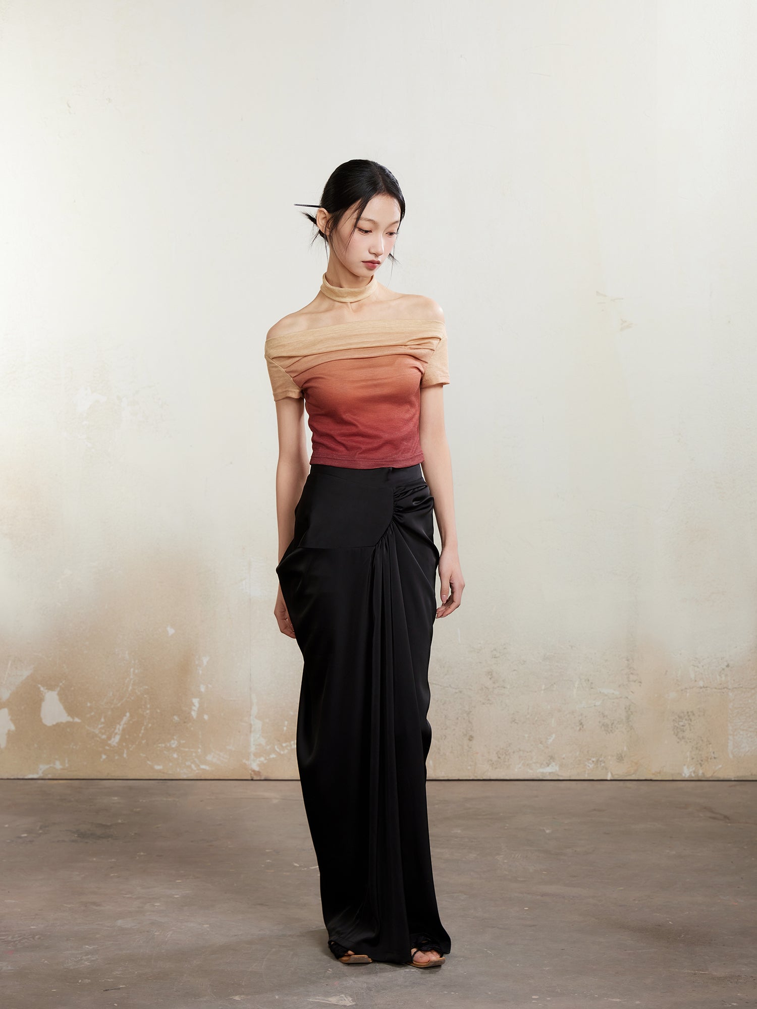 Venus Silhouette Elegant Drape Long Skirt