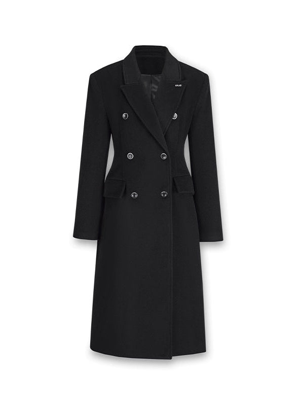 Slim Waist Double Blest Long Coat