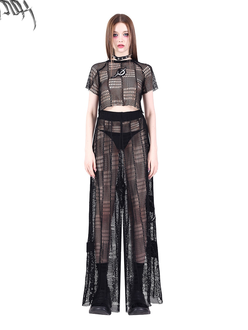 Ultra-Loose Mopping IRREGULAR NET SKIRT PANTS