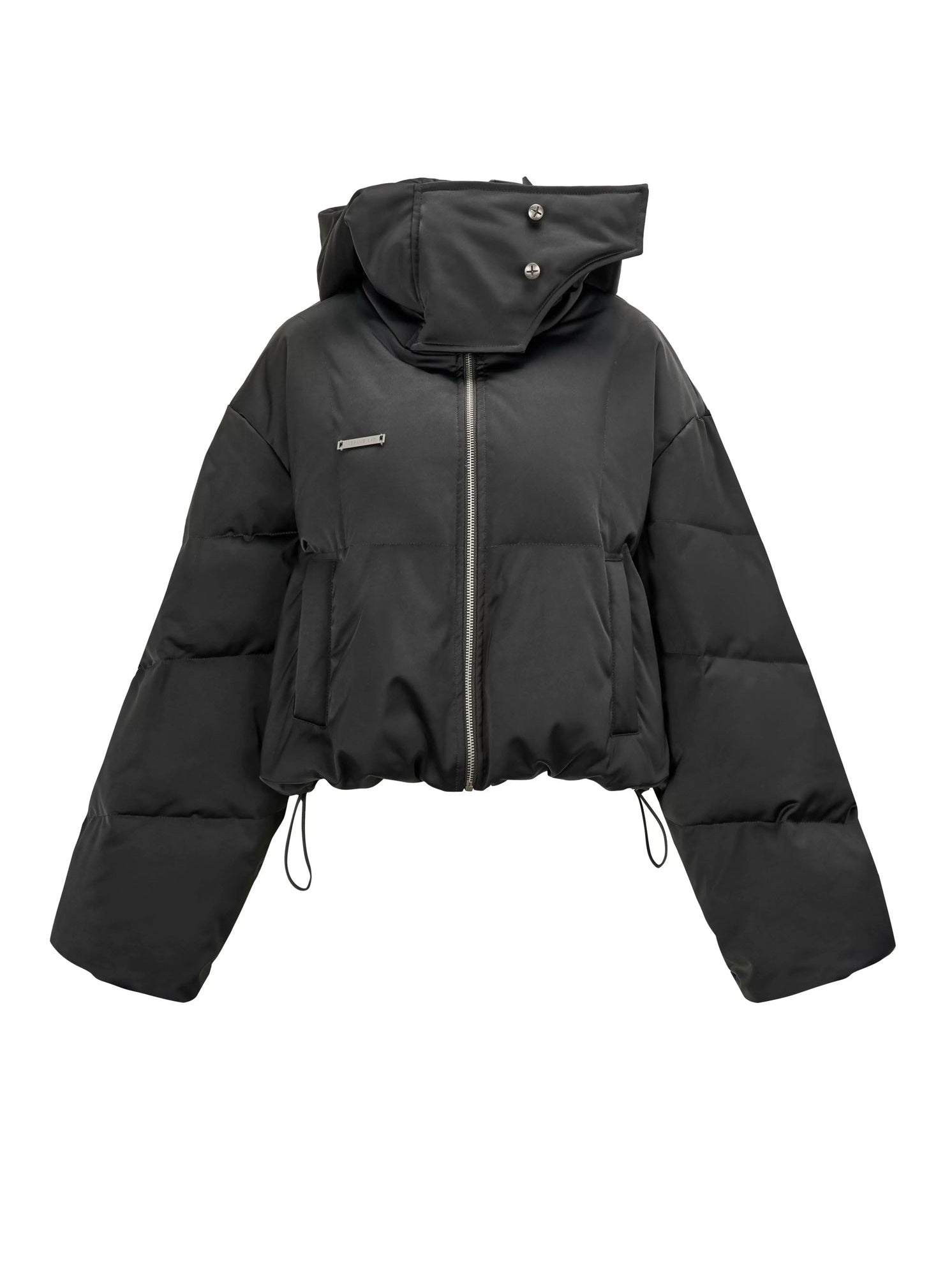 Loose Short Stand Collar Hooded Down Jacket