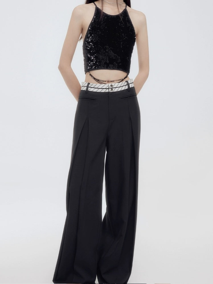 Anti-wrinkle Twill Double Waist Casual Pants