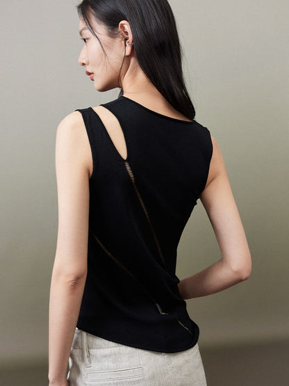 Streamline Irregular Knitted Sleeveless Top