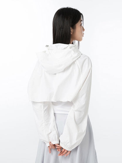 Sunscreen Hooded Cropped Jacket