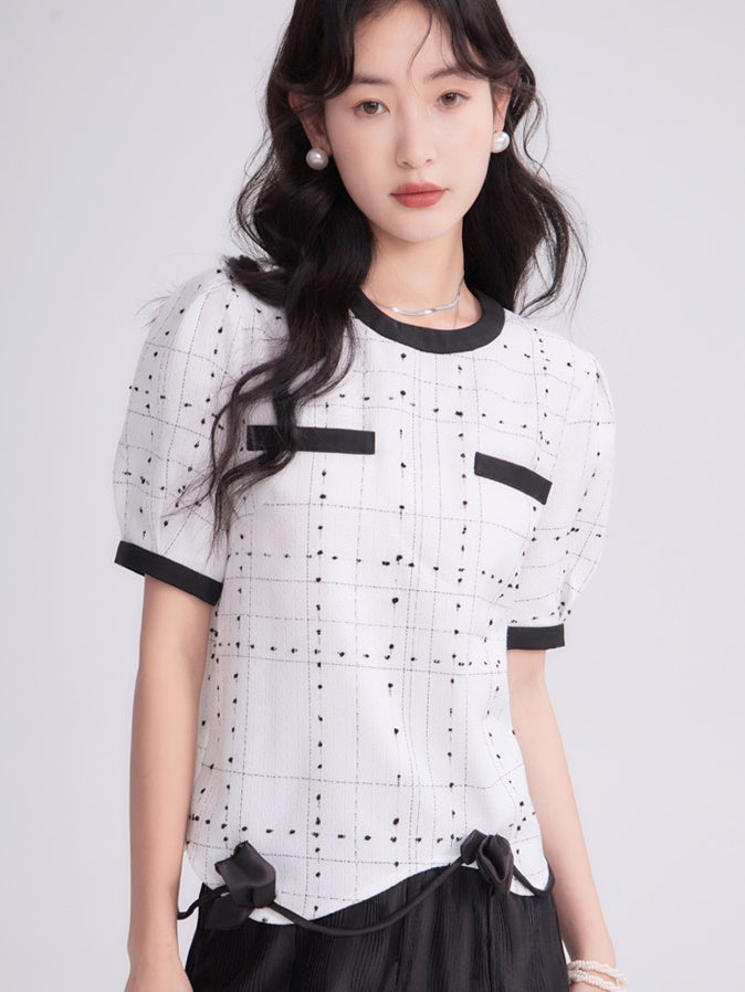 Tulip Lace Small Fragrance Dot Top &amp; Skirt