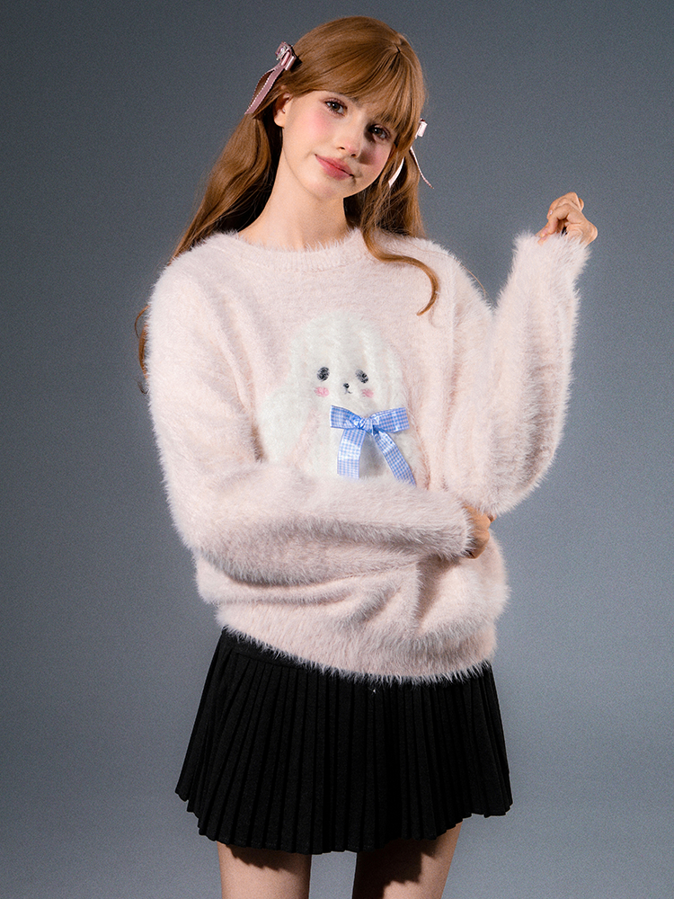 Bear Rabbit Round Neck Sweater