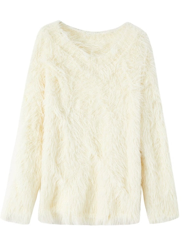 Furry Cable Large Sweater