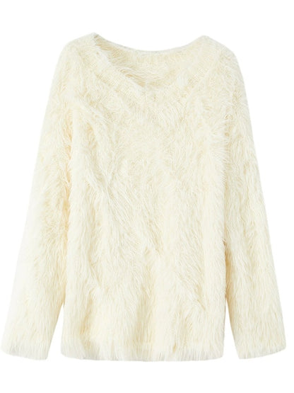 Furry Cable Large Sweater