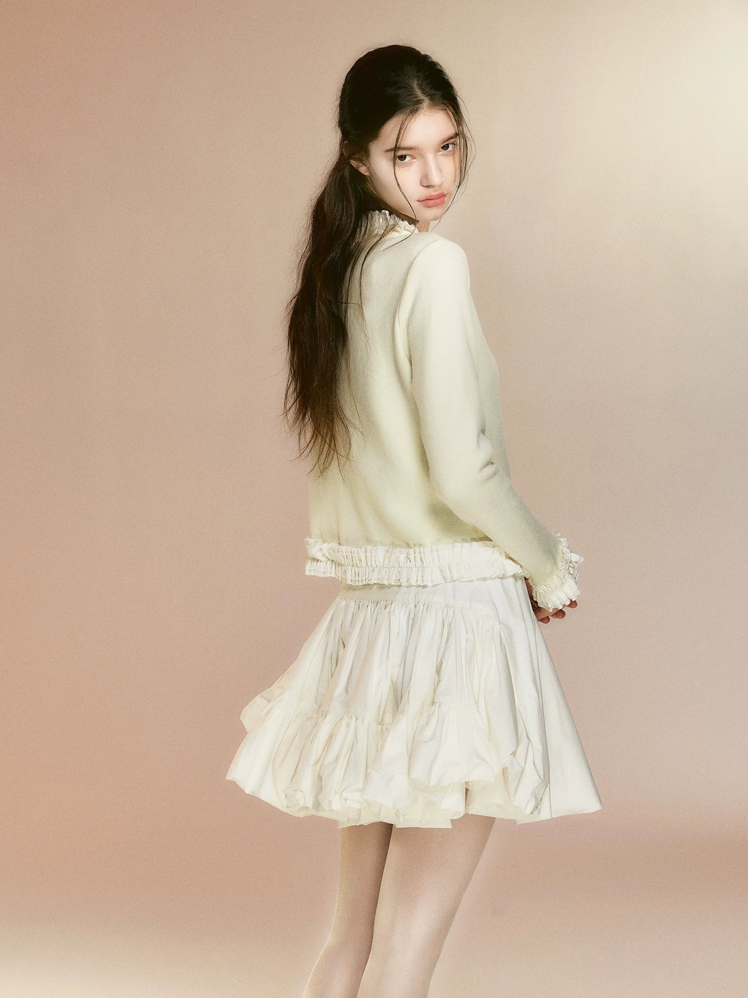 Three-dimensional Fluffy Cloud Buds Skirt