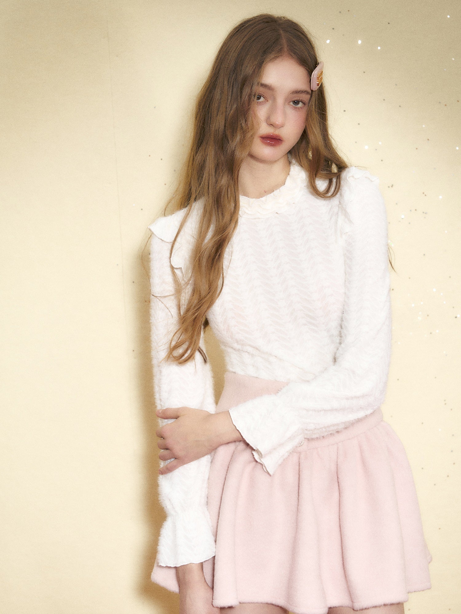 Small Turtleneck Lace Frill Top